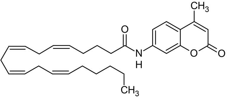 Chemical Structure - Arachidonoyl-AMC, Fluorogenic substrate for fatty acid amide hydrolase (FAAH) (AB141767)