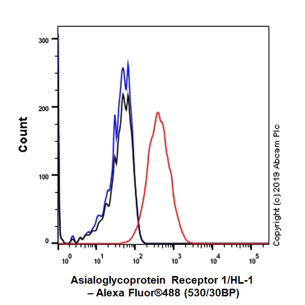 Flow Cytometry - Anti-Asialoglycoprotein Receptor 1/HL-1 antibody [EPR22642-17] - BSA and Azide free (AB256509)
