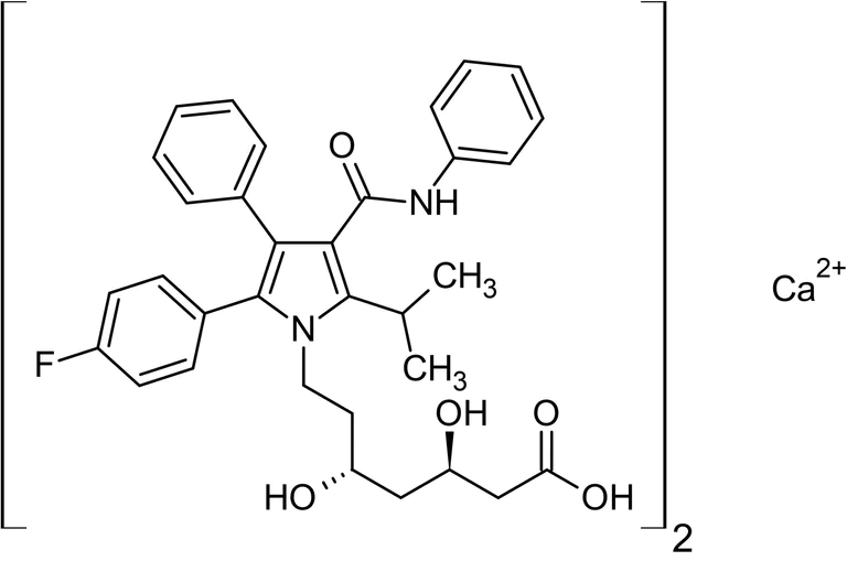 Chemical Structure - Atorvastatin hemicalcium salt, HMG-CoA reductase inhibitor (AB141083)
