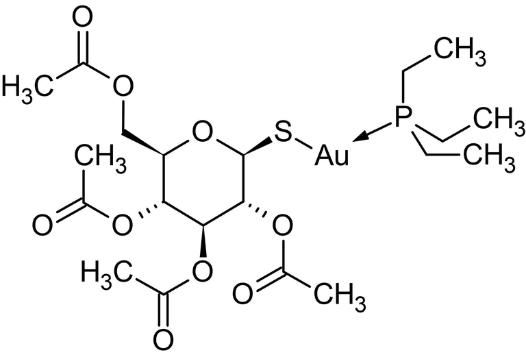 Chemical Structure - Auranofin, inhibits both leukocyte activation pathways (AB141509)
