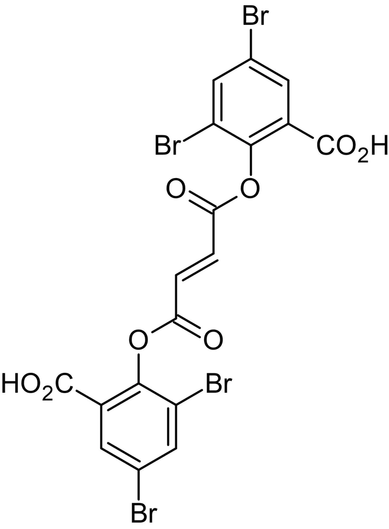 Chemical Structure - Bis(3,5-dibromosalicyl) fumarate, hemoglobin acylating agent (AB142836)
