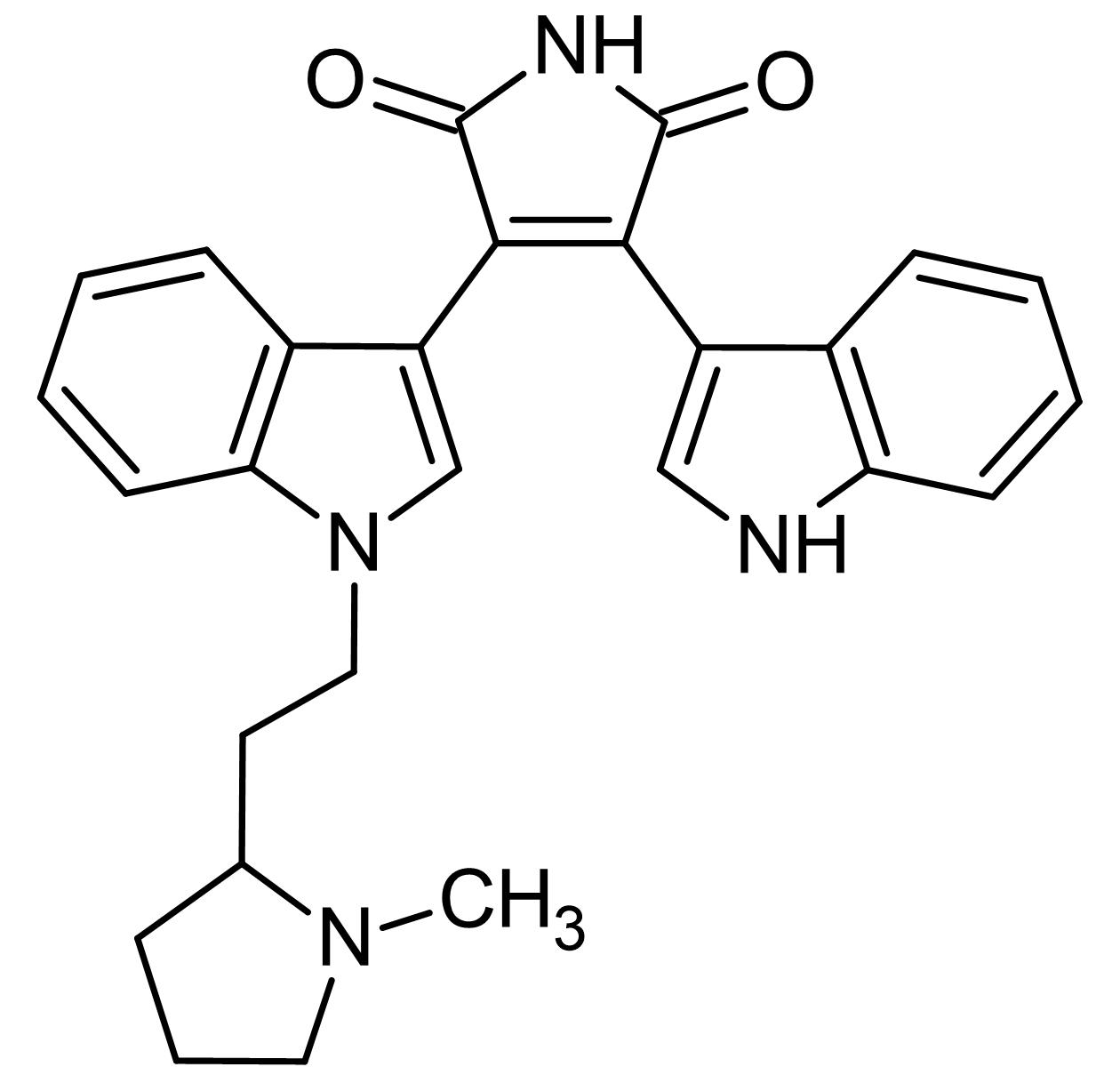 Chemical Structure - Bisindolylmaleimide II, PKC inhibitor (AB144206), expandable thumbnail