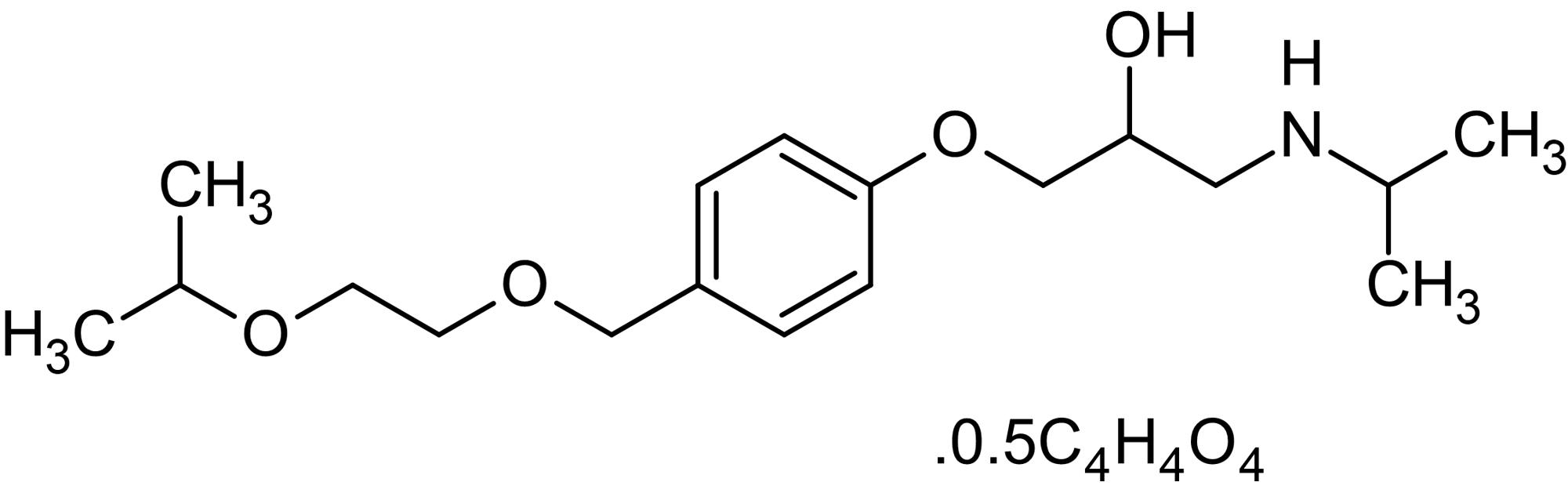 Chemical Structure - (±)-Bisoprolol hemifumarate, beta1 antagonist (AB120783), expandable thumbnail
