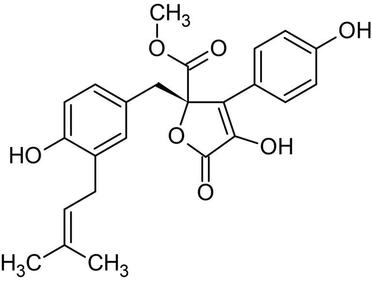 Chemical Structure - Butyrolactone I, ATP-competitive cyclin-dependent kinase (CDK) inhibitor (AB141520)