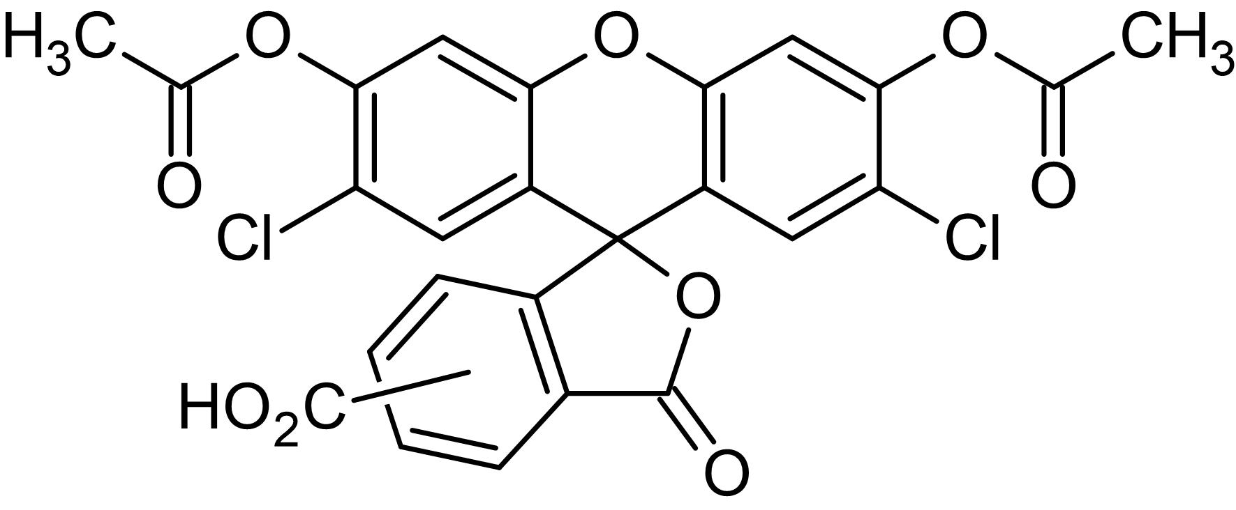 Chemical Structure - Carboxyl-DCFDA (5(6)-Carboxy-2',7'-dichlorofluorescein diacetate), Fluorogenic esterase substrate (AB145415), expandable thumbnail