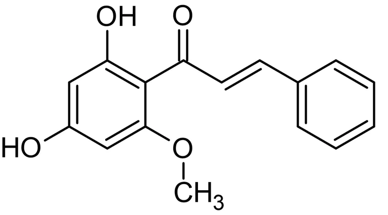 Chemical Structure - Cardamonin, anti-inflammatory spice-derived chalcone analog (AB120986)