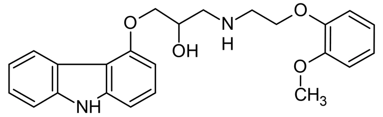 Chemical Structure - Carvedilol, beta and alpha1 adrenoceptor antagonist (AB120709)