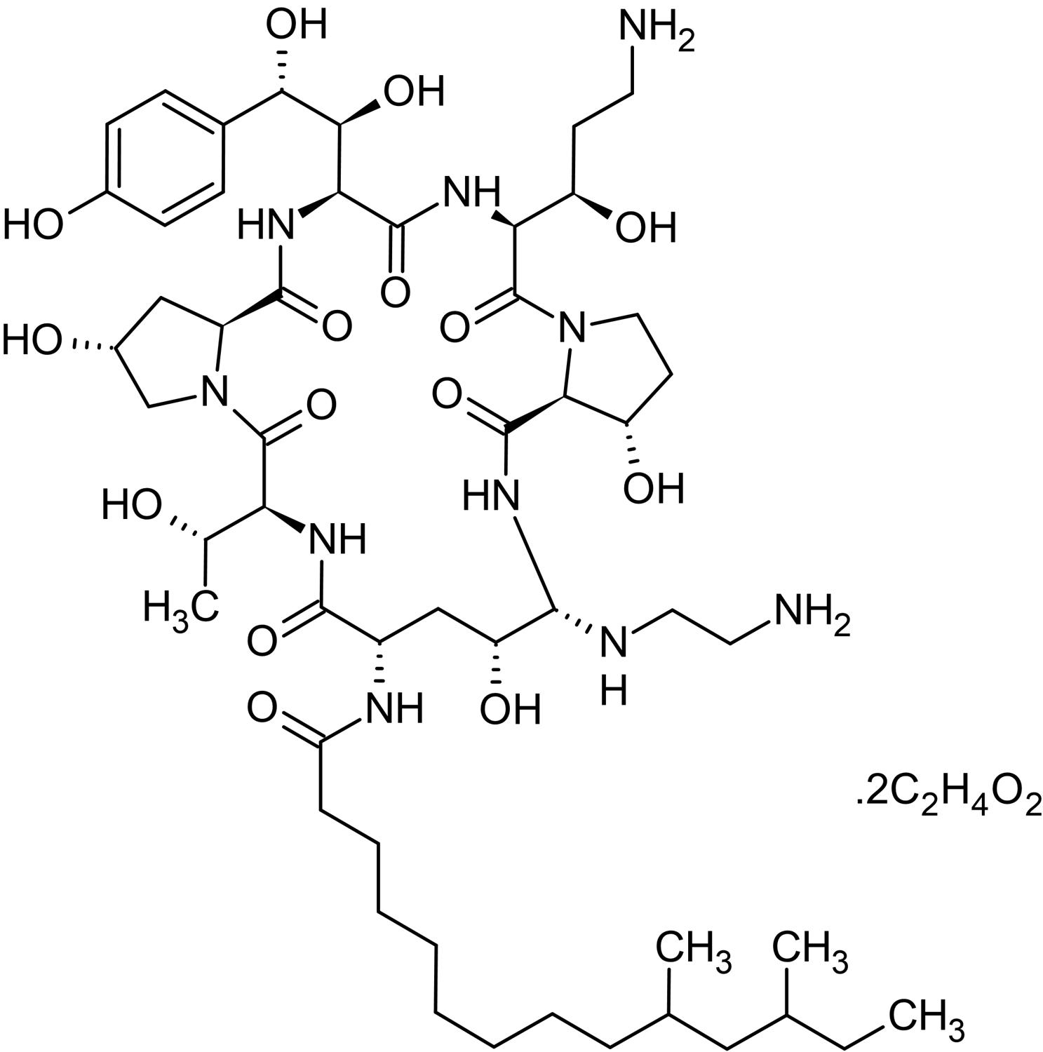 Chemical Structure - Caspofungin acetate, Antifungal agent (AB145180), expandable thumbnail