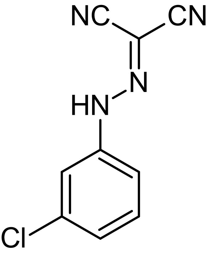Chemical Structure - CCCP, Mitochondrial oxidative phosphorylation uncoupler (AB141229), expandable thumbnail