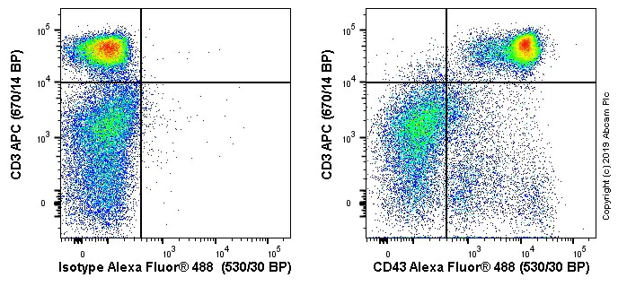Flow Cytometry - Anti-CD43 antibody [W3/13] (AB22351)