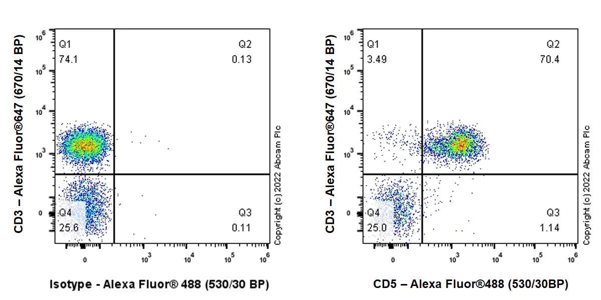 Flow Cytometry - Anti-CD5 antibody [EPR26532-12] (BSA and Azide free) (AB300145), expandable thumbnail