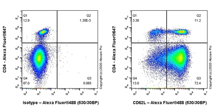 Flow Cytometry - Anti-CD62L antibody [MEL-14] - BSA and Azide free (AB256147)