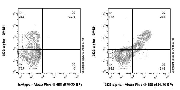 Flow Cytometry (Intracellular) - Anti-CD8 alpha antibody [CAL66] (AB237709)