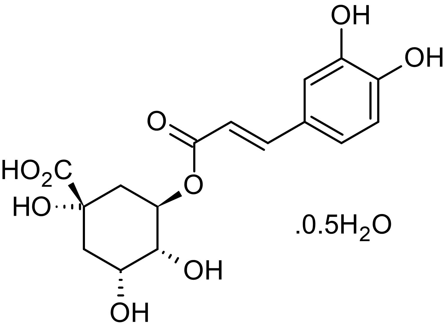 Chemical Structure - Chlorogenic acid hemihydrate, Antioxidant (AB120973), expandable thumbnail