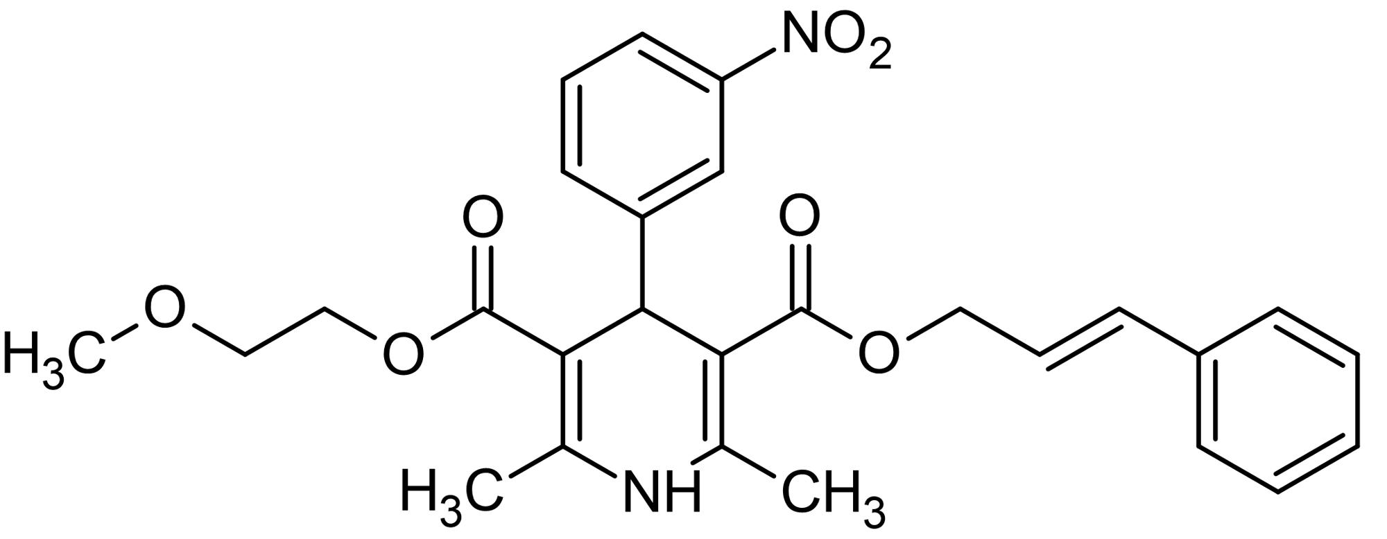 Chemical Structure - Cilnidipine, Dual L- and N-type Ca2+ channel blocker (AB141038), expandable thumbnail