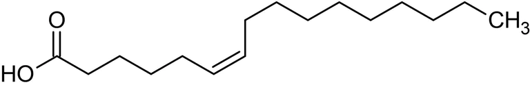 Chemical Structure - cis-6-Hexadecenoic acid, Monounsaturated fatty acid (AB143911)