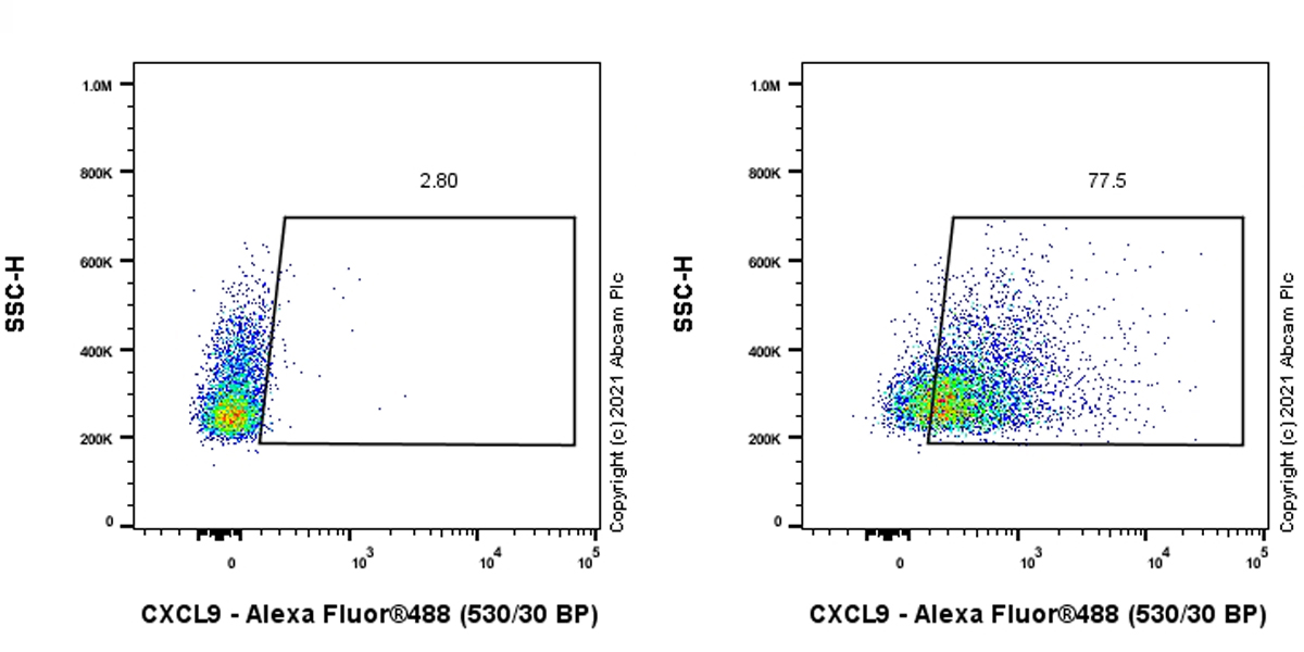 Flow Cytometry (Intracellular) - Anti-CXCL9 antibody [EPR26512-118] - BSA and Azide free (ab290654), expandable thumbnail