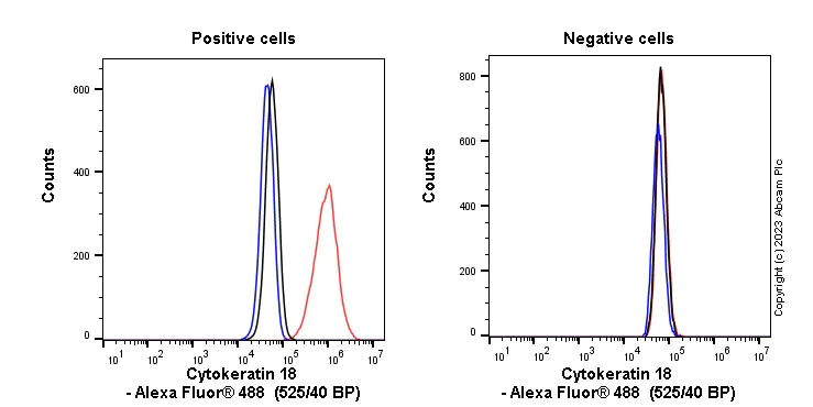 Flow Cytometry (Intracellular) - Anti-Cytokeratin 18 antibody [EPR1626] - BSA and Azide free (AB240054)