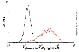 Flow Cytometry (Intracellular) - Anti-Cytokeratin 7 antibody [EPR1619Y] - Cytoskeleton Marker (AB68459)