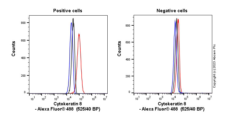 Flow Cytometry (Intracellular) - Anti-Cytokeratin 8 antibody [EP1628Y] - Cytoskeleton Marker (ab53280), expandable thumbnail