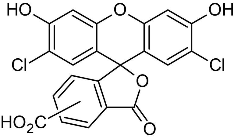 Chemical Structure - DCFA (5(6)-Carboxy-2',7'-dichlorofluorescein), green fluorophore (AB145439)