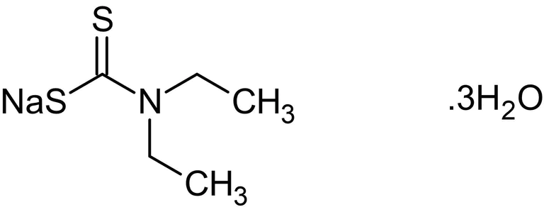 Chemical Structure - Diethyldithiocarbamic acid sodium salt trihydrate, SOD and NF-kappaB inhibitor (AB144752)