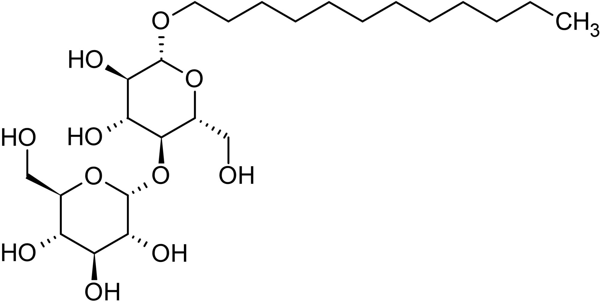 Chemical Structure - Dodecyl-beta-D-maltopyranoside, Non-ionic detergent (AB142204)