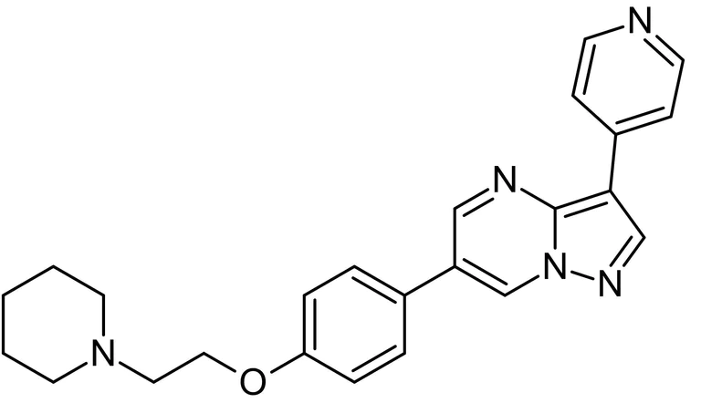 Chemical Structure - Dorsomorphin (Compound C) (DMSO solution), AMP-kinase inhibitor (AB146597)