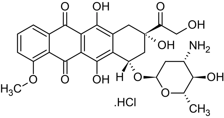 Chemical Structure - Epirubicin hydrochloride (Ellence), Topoisomerase II inhibitor (AB142100)