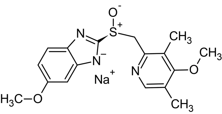 Chemical Structure - Esomeprazole sodium, H+/ K+-ATPase (proton pump) inhibitor (AB120500)