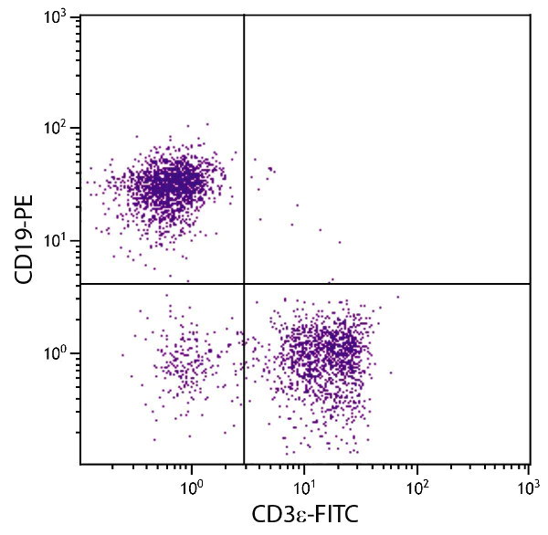 Flow Cytometry - FITC Anti-CD3 epsilon antibody [C363.29B] (AB24948)