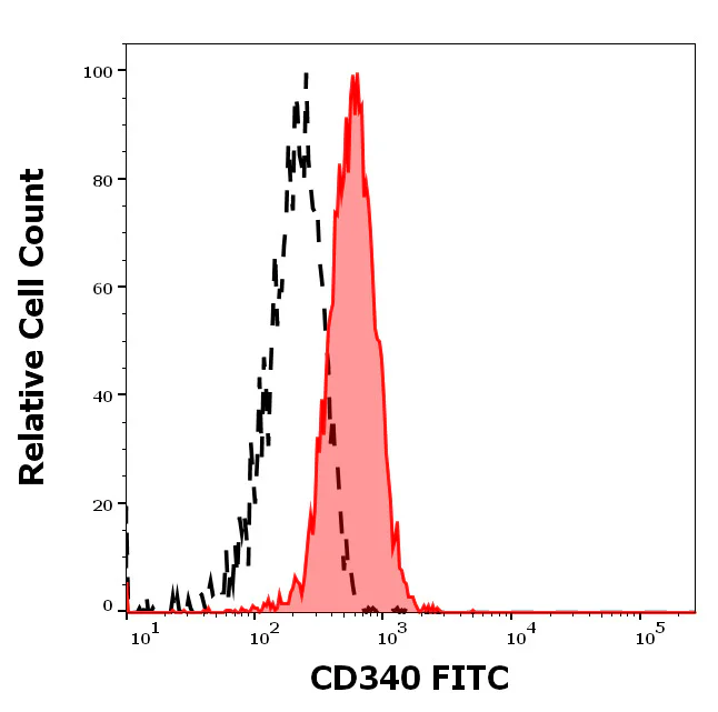 Flow Cytometry - FITC Anti-ErbB2 / HER2 antibody [24D2] (AB326539)