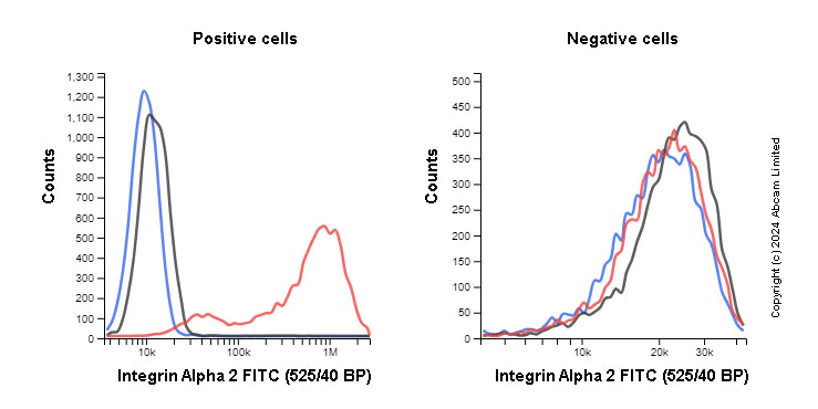 Flow Cytometry (Intracellular) - FITC Anti-Integrin alpha 2 antibody [EPR17338] - C-terminal (AB322294)