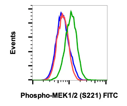 Flow Cytometry - FITC Anti-MEK1 (phospho S222) + MEK2 (phospho S222) antibody [MEK12S221-D3] (AB278753)