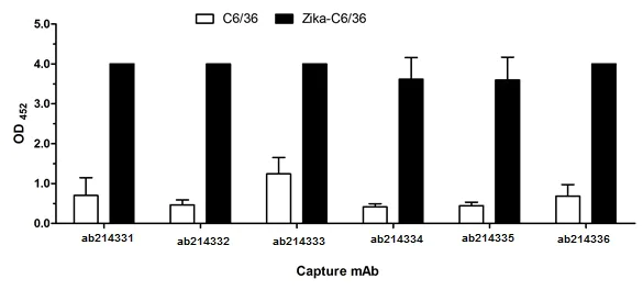 Sandwich ELISA - Anti-Flavivirus E-glycoprotein antibody [HF8-3/D5-10/6/A6] (AB214336)