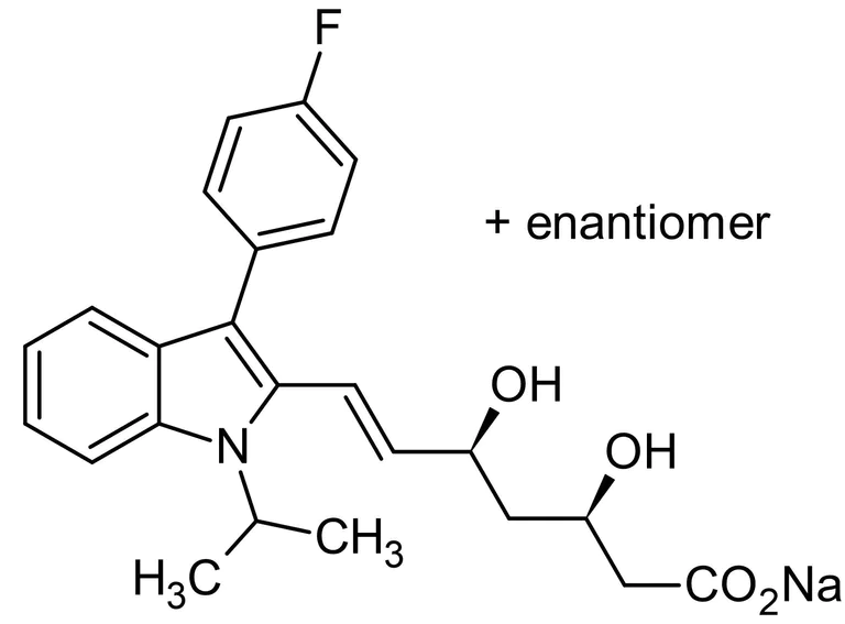 Chemical Structure - Fluvastatin sodium salt, HMG-CoA reductase inhibitor (AB120651)