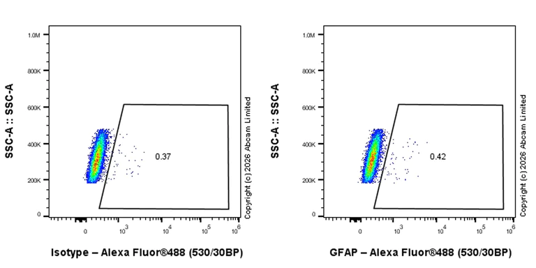Flow Cytometry (Intracellular) - Anti-GFAP antibody [EPR1034Y] - Astrocyte marker - Chicken IgY (Chimeric) (AB323239)