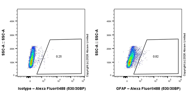 Flow Cytometry (Intracellular) - Anti-GFAP antibody [EPR1034Y] - Astrocyte marker - Chicken IgY (Chimeric) (AB323239)