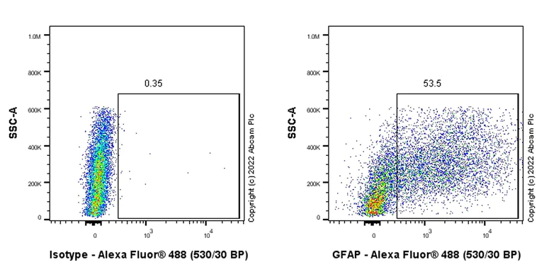 Flow Cytometry (Intracellular) - Anti-GFAP antibody [EPR1034Y] - Astrocyte marker - Goat IgG (Chimeric) (AB302644)