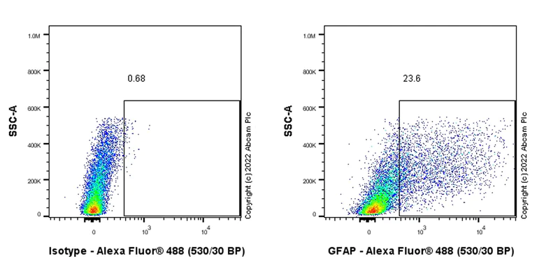 Flow Cytometry (Intracellular) - Anti-GFAP antibody [EPR1034Y] - Goat IgG (Chimeric) - BSA and Azide free (AB302645)