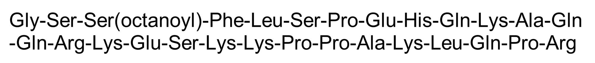 Chemical Structure - Ghrelin (rat), Endogenous GHS agonist (AB120231), expandable thumbnail