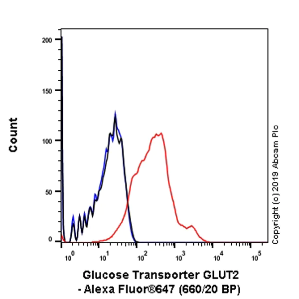 Flow Cytometry - Anti-Glucose Transporter GLUT2 antibody [EPR22946-74] - BSA and Azide free (AB260003)