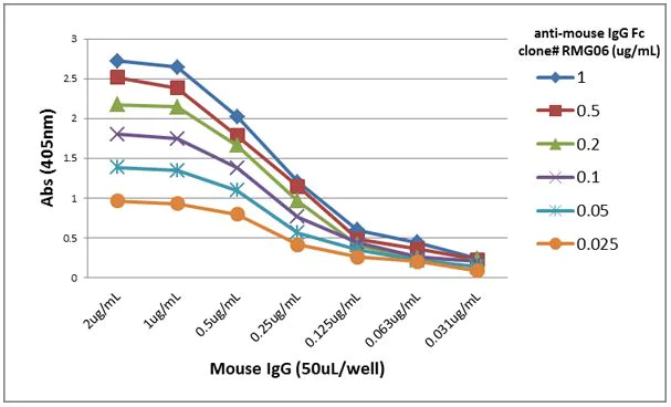 ELISA - Goat monoclonal [RMG06] Anti-Mouse IgG Fc (Biotin) (AB272181)