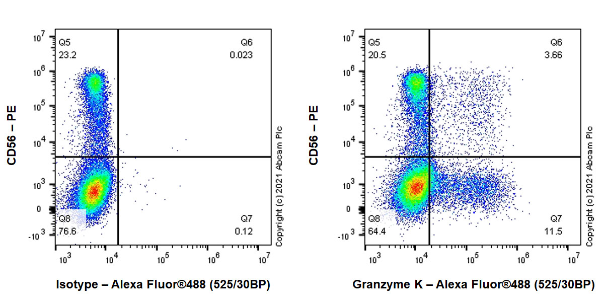 Flow Cytometry (Intracellular) - Anti-Granzyme K antibody [EPR24601-56] - BSA and Azide free (AB288728)