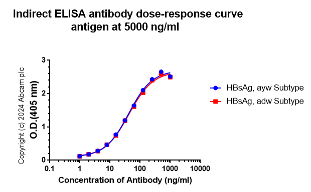 Indirect ELISA - Anti-Hepatitis B Virus Surface Antigen antibody [3B8] - BSA and Azide free (AB316775), expandable thumbnail