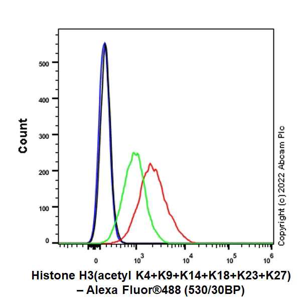 Flow Cytometry (Intracellular) - Anti-Histone H3 (acetyl K4+K9+K14+K18+K23+K27) antibody [RM1045] (AB300641)