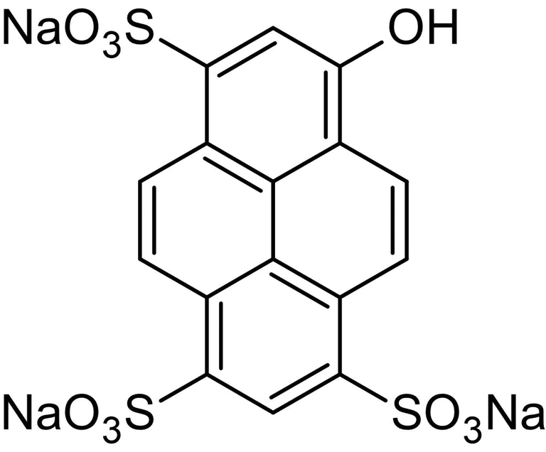 Chemical Structure - HPTS, Fluorescent membrane-impermeant pH indicator (AB145413)