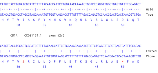 Next Generation Sequencing - Human CD1A knockout Jurkat cell line (AB274926)
