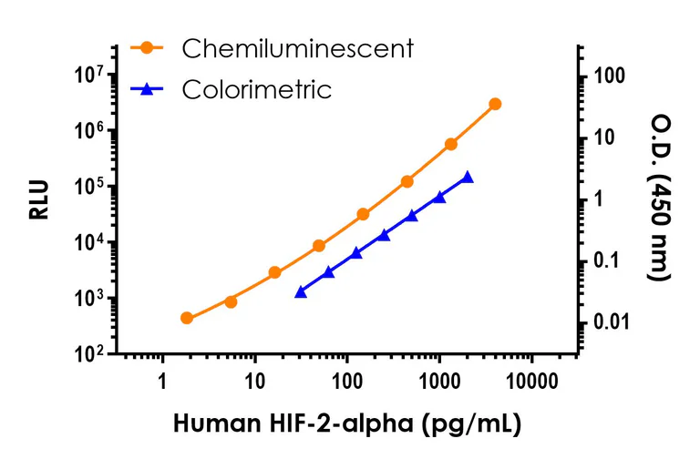 Sandwich ELISA - Human HIF-2-alpha ELISA Kit, Chemiluminescent (AB326404)