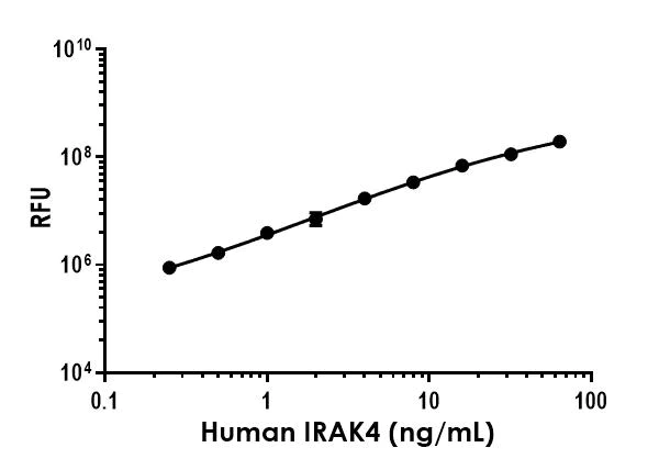 Sandwich ELISA - Human IRAK4 ELISA Kit, Fluorescent (AB288179)